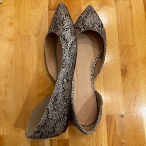 J.crew Sparkly Snakeskin Pattern D’Orsay Women's Pointed Toe Flats